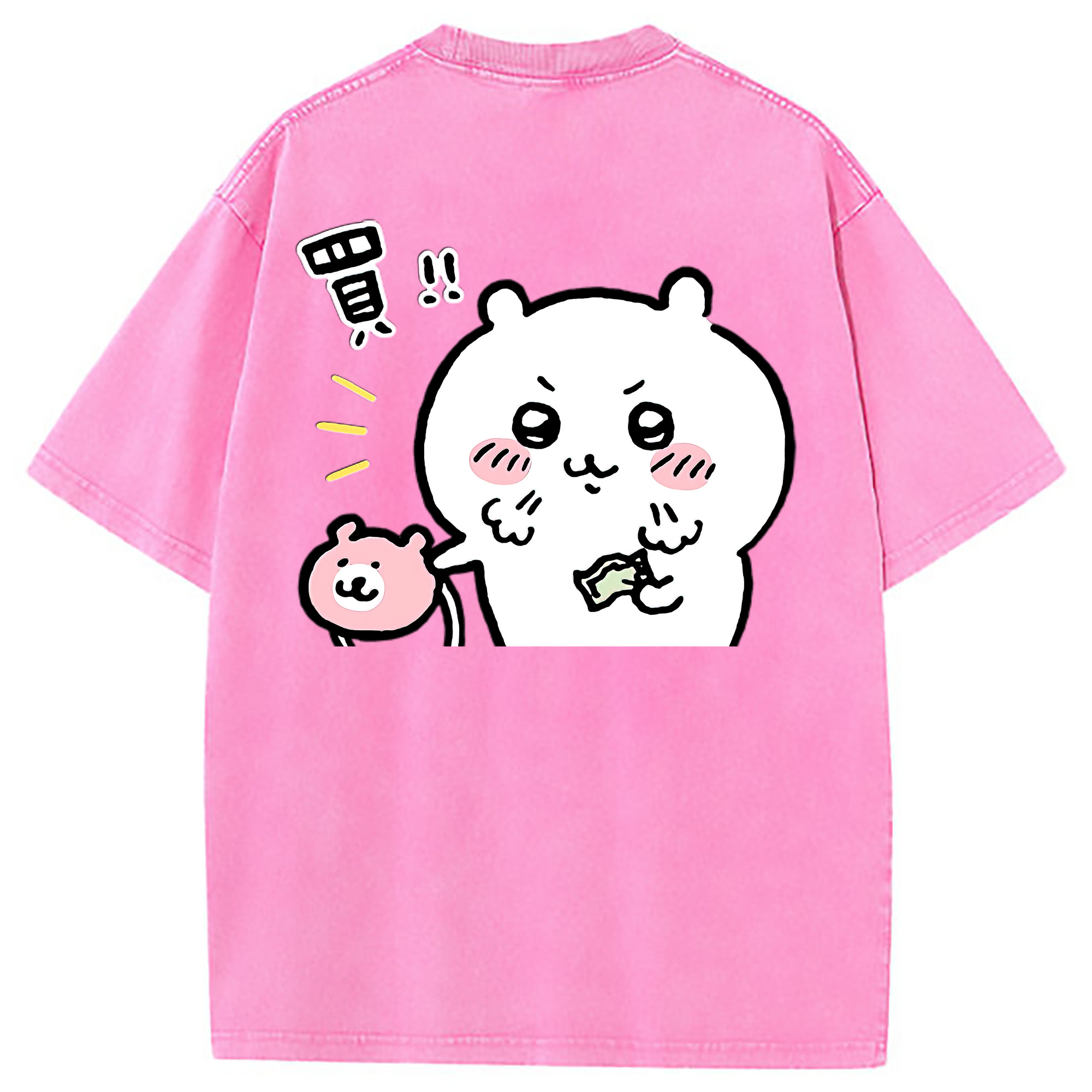 （画像用） ちいかわ ちいかわ Chii-kawa chiikawa 綿100% ヴィンテージ風 半袖Tシャツ（背面プリント）